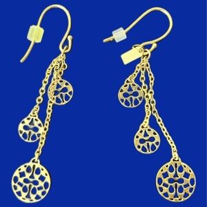 Coach Y2K Gold Dangle Disc Drop Earrings w/Metal Tiny Tag
